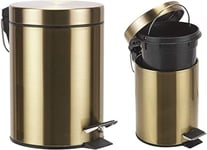 New 3L Metal Gold Kitchen Bathroom ,Office Waste Pedal Bin with Slow Closing Lid