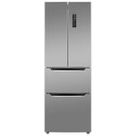 Bomann Réfrigérateur et Congélateur 320L Inox KG7361-Inox, Système MultiAirflow, Totalement Sans Givre, Éclairage LED, 4 Étagères en Verre, 2 Tiroirs Congélation, Économie d'Énergie