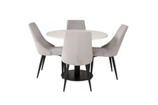 Venture Design Razzia & Leone matgrupp Vit/grå 4 st stolar & bord 106 cm