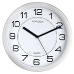 Unilux Horloge Attraction - en plastique magnétique mécanisme à quartz D22 cm gris métal