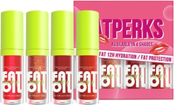 4 Colors Oil Lip Lips Glosses Sets, 4 Colors Lip Glow Oil, Big Brush Head Hydrat