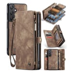 CaseMe Samsung Galaxy A25 Rymligt plånboksfodral med många kortfack, Brun