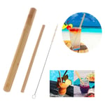 Natural Bamboo Drinking Straws With Cleaning Brush Tube C A