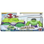 Marvel Hasbro Spidey and His Amazing Friends Hulk Figurine d'action et véhicule Smash Truck Jouet préscolaire pour Enfants à partir de 3 Ans Multicolore (F3989)
