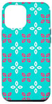Coque pour iPhone 12 Pro Max Turquoise Blue Red Leaf Petal Cross Bloom Geometric Pattern