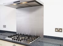 Fire Door Guru® Satin Stainless Steel Splashback for Kitchen/Cooker Hood - 600 x 550mm - 1.2mm Thick - Easy to Install (600 x 550mm)