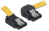 Delock Cable SATA - Câble SATA - Serial ATA 150/300 - SATA (F) pour SATA (F) - 30 cm - verrouillé, connecteur à angle droit, connecteur d'angle - jaune