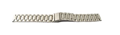 System-S Bracelet 20mm en métal pour Samsung Galaxy Watch 4 Smartwatch Gris, Métallisé/gris, Eine Grösse