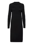 Viril Crew Neck L/S Midi Dress - Noos Knälång Klänning Black Vila