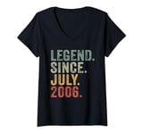 Womens Legend Since July 2006 18th Birthday Gifts 18 Years Old V-Neck T-Shirt