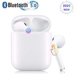 Bluetooth Headsets TWS i12 Touch-control, Wireless Earbuds in-ear POP-UP Auto-Pairing Bluetooth Headphones IPX7 Waterproof Noise-Cancelling Earphones with Microphone and Charging Box-White