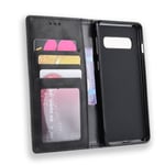 Vintage Plånboksfodral till Samsung Galaxy S10 Plus - Svart