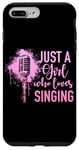Coque pour iPhone 7 Plus/8 Plus Singer Microphone vintage Motif fleurs chantantes Opéra