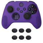 eXtremeRate PlayVital Purple 3D Studded Edition Anti-slip Silicone Cover Skin for Xbox Series X Controller, Soft Rubber Case Protector for Xbox Series S Controller with 6 Black Thumb Grip Caps