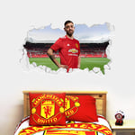 Beautiful Game Manchester United Football Club Bruno Fernandes 21/22 Broken Wall Sticker + Man Utd Decal Set (120cm width x 60cm height)