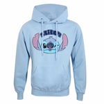 Disney Lilo And Stit - Stitch Cute Face Unisex Blue Pullover Hoodie  - K777z