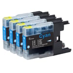 4 Cyan Ink Cartridges for use with Brother DCP-J725DW, MFC-J625DW, MFC-J6910DW