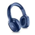 Music Sound | Casque Bluetooth Basic | Casque Bluetooth Supra-auriculaire avec Bandeau Extensible - Autonomie 14h - Recharge 2h - Voyant LED et entrée AUX - Couleur Bleu