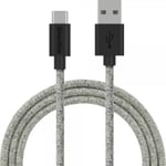 Smartline USB-C Kabel 2m Fuzzy Ljusgrå