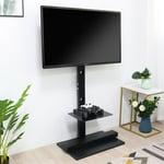 Adjustable 32-65" Floor TV Stand Bracket With Shelf Tilt -15°~ +15° for Hisense