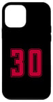 Coque pour iPhone 12 mini Rouge Numéro 30 Équipe Junior Sports Uniforme Numéroté