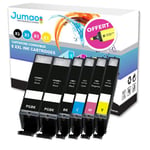 6 cartouches Jumao compatibles pour Canon Pixma TS5050 5055 6050 6051 6052