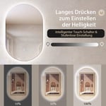 80 x 50 cm LED väggspegel oval dimbar badrumsspegel
