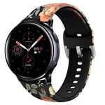 20mm Floral Strap Compatible with Galaxy Watch Active2 /Active 42mm Bands Women Soft Silicone Bracelet Replacement for Samsung Galaxy Watch SM-R500/SM-R810 UK91008 (Size Small,#5)
