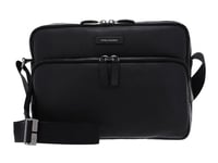 PIQUADRO Men's Modus Shoulder Strap 2 Leather compartments, Nero, One Size