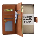 XL Standcase Lyxfodral Motorola Moto G24 Power (Brun)