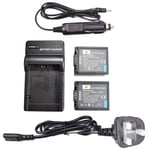 DSTE 2x Li-ion Battery + DC67U Travel and Car Charger Compatible with DMW-BLB13 Panasonic Lumix DMC-G1 DMC-G2 DMC-G10 DMC-GF1 DMC-GH1 Camera as Panasonic DMW-BLB13E DMW-BLB13GK