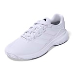 adidas Men's Gamecourt 2.0 Tennis Shoes, FTWR White/FTWR White/Matte Silver, 14 UK