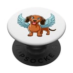 Adorable teckel avec ailes de chien PopSockets PopGrip Interchangeable