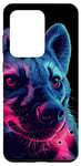 Coque pour Galaxy S20 Ultra Féroce bleu violet tête de hyène safari animal gardien de zoo art