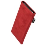 fitBAG Classic Red custom tailored sleeve for Samsung Galaxy S20 FE 5G | Made in Germany | Genuine Alcantara pouch case cover with MicroFibre lining for display cleaning