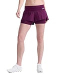 2XU Womens, Aero 2-in-1 4 Inch Shorts Beet/Silver Reflective L