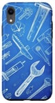 Coque pour iPhone XR Blue Tools Pattern Phone Cover