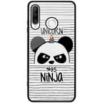 Huawei P30 Lite Svart Mobilskal Med Glas Panda