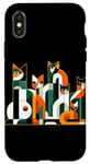 Coque pour iPhone X/XS Geometric Cat Family Art
