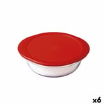 Rund matlåda med lock Ô Cuisine Cook&store Ocu Röd 2,3 L 27 x 24 x 8 cm Glas Silikon (6 antal)