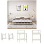 The Living Store Nattduksbord 2 st vit och transparent metall och glas -  Nattduksbord