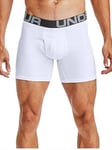 UNDER ARMOUR Charged Cotton 6in Boxers - 3 Pack, White, Size S, Men
