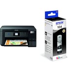 Epson EcoTank ET-2850 Print/Scan/Copy Wi-Fi Ink Tank Printer, With Up To 3 Years Worth Of Ink Included & Epson EcoTank 104 Black Genuine Ink Bottle