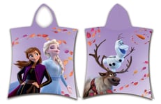 Poncho för barn 50x115 Frozen Frozen lila handduk med huva för barn 23 augusti
