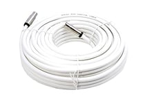 MAST DIGITAL YCAB01J Smedz 15 m TV Aerial Cable Extension Kit with Premium Fitted Compression IEC Male to Female Connectors - White