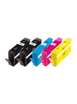 Combi-Pack PLUS - 5-pack - S - black yellow cyan magenta - remanufactured - ink cartridge (alternative for: HP CB316EE HP CB318EE HP CB319EE HP CB320EE) - Blækpatron Cyan