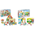 LEGO DUPLO Town Caring for Animals at the Farm Toys for Toddlers, Farmhouse & DUPLO Town Life At The Day Nursery, Educational Toy for 2+ Year Old Toddlers, Learning Set with Building Bricks