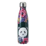 Mikasa Wild at Heart bouteille d'eau en acier inoxydable, 500ml, bouteille isotherme avec couvercle à vis pour les trajets quotidiens, l'école ou le gymnase, imprimé panda