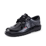 Kickers Womens Kick Lo Shoes, Extra Comfort For Your Feet, Added Durability Leather, Patent Black, 8 UK