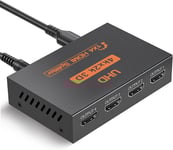 Répartiteur HDMI 1 entrée 4 Sorties, Splitter HDMI 4K Commutateur HDMI Supporte 3D 4K 1080p, Multiprise HDMI pour TV, Projecteur